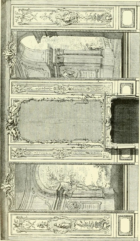 An illustration from An historical guide to French interiors, furniture, decoration, woodwork & allied arts during the last half of the seventeenth century, the whole of the eighteenth century, and the earlier part of the nineteenth, 1903, leaf 231