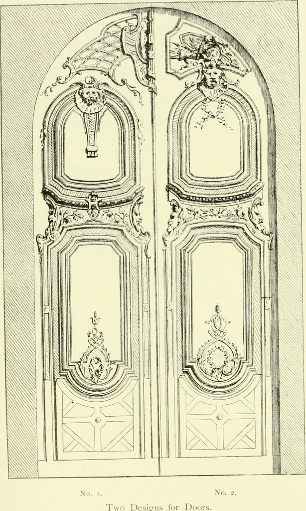 An illustration from An historical guide to French interiors, furniture, decoration, woodwork & allied arts during the last half of the seventeenth century, the whole of the eighteenth century, and the earlier part of the nineteenth, 1903, leaf 233