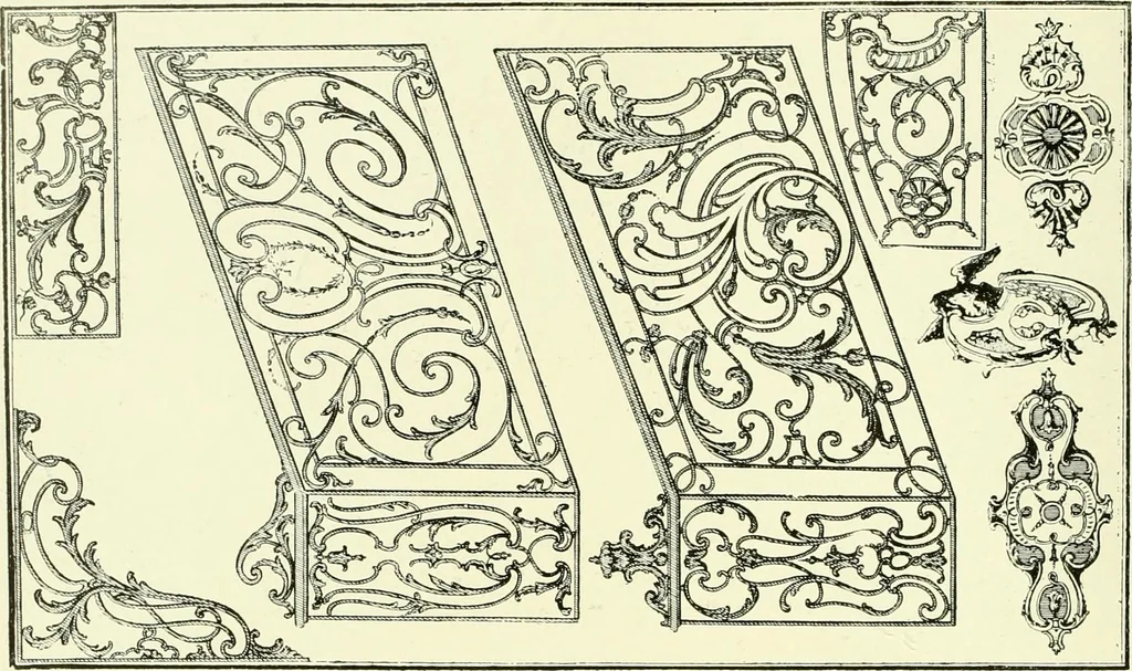 An illustration from An historical guide to French interiors, furniture, decoration, woodwork & allied arts during the last half of the seventeenth century, the whole of the eighteenth century, and the earlier part of the nineteenth, 1903, leaf 235