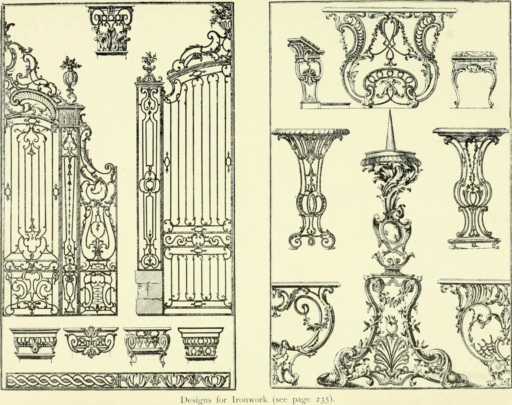 An illustration from An historical guide to French interiors, furniture, decoration, woodwork & allied arts during the last half of the seventeenth century, the whole of the eighteenth century, and the earlier part of the nineteenth, 1903, leaf 236