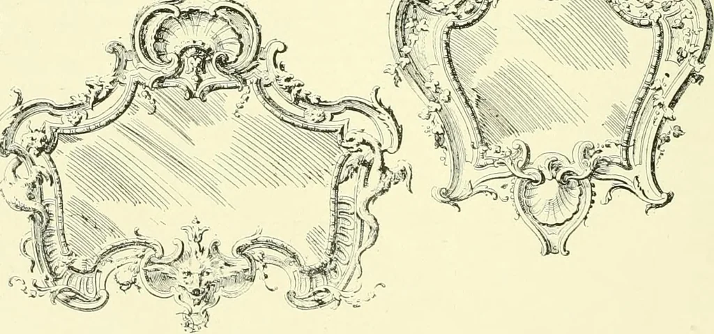 An illustration from An historical guide to French interiors, furniture, decoration, woodwork & allied arts during the last half of the seventeenth century, the whole of the eighteenth century, and the earlier part of the nineteenth, 1903, leaf 237