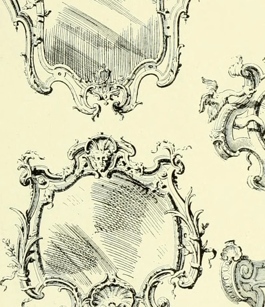 An illustration from An historical guide to French interiors, furniture, decoration, woodwork & allied arts during the last half of the seventeenth century, the whole of the eighteenth century, and the earlier part of the nineteenth, 1903, leaf 238