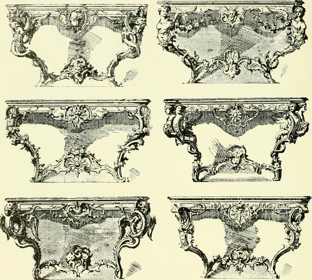 An illustration from An historical guide to French interiors, furniture, decoration, woodwork & allied arts during the last half of the seventeenth century, the whole of the eighteenth century, and the earlier part of the nineteenth, 1903, leaf 239