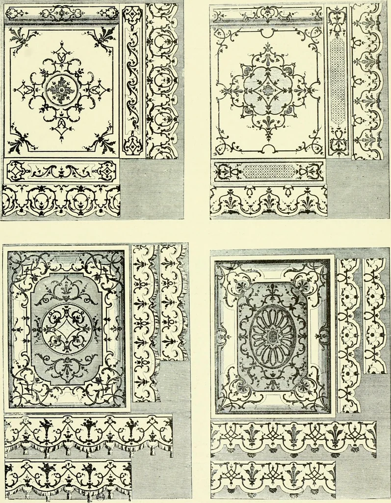 An illustration from An historical guide to French interiors, furniture, decoration, woodwork & allied arts during the last half of the seventeenth century, the whole of the eighteenth century, and the earlier part of the nineteenth, 1903, leaf 244