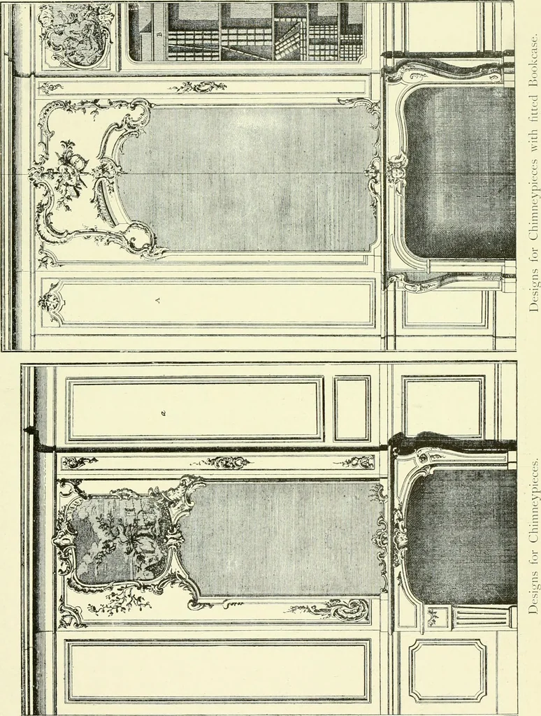 An illustration from An historical guide to French interiors, furniture, decoration, woodwork & allied arts during the last half of the seventeenth century, the whole of the eighteenth century, and the earlier part of the nineteenth, 1903, leaf 246