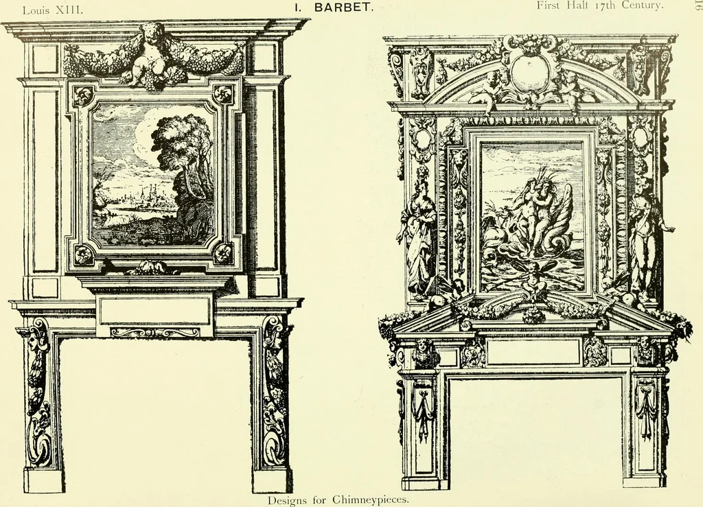 An illustration from An historical guide to French interiors, furniture, decoration, woodwork & allied arts during the last half of the seventeenth century, the whole of the eighteenth century, and the earlier part of the nineteenth, 1903, leaf 25