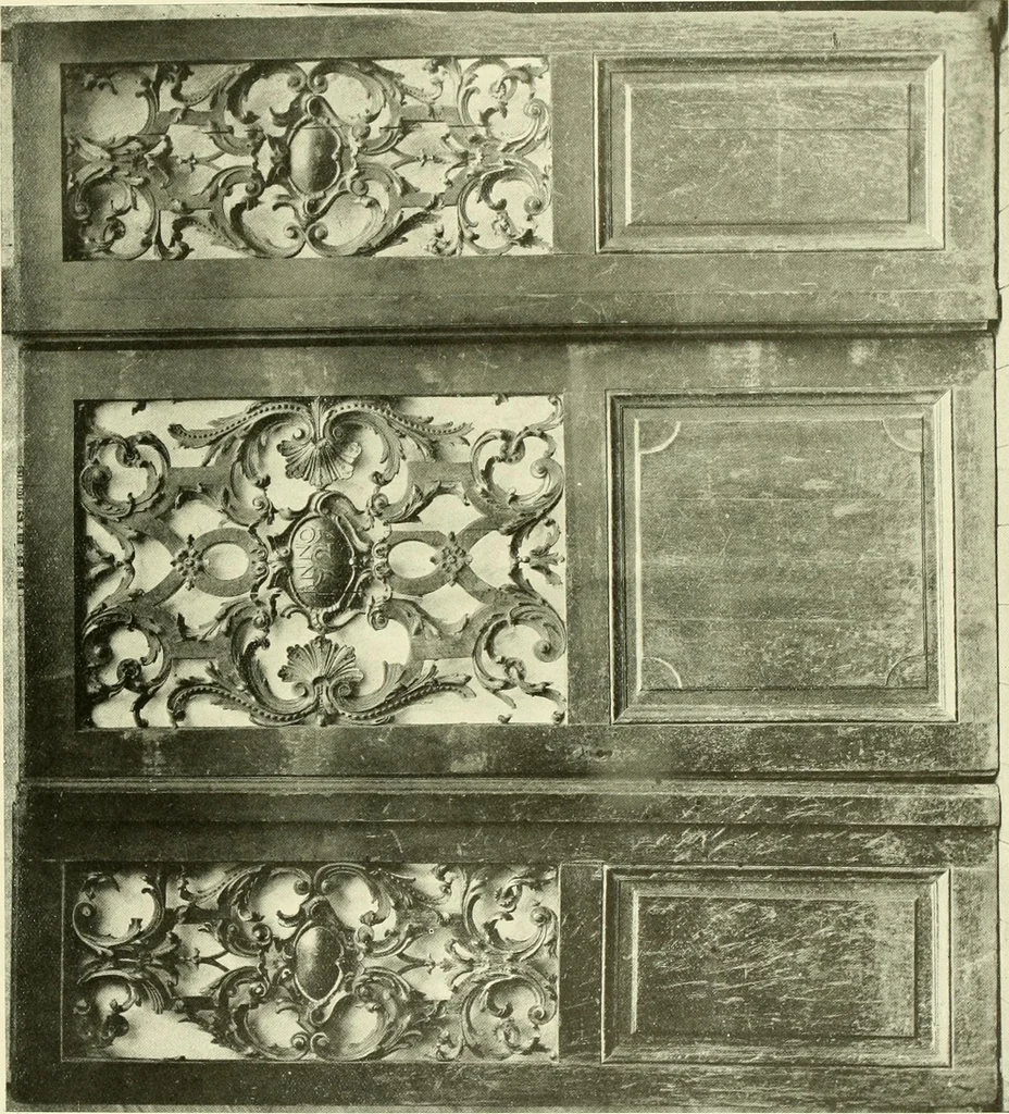 An illustration from An historical guide to French interiors, furniture, decoration, woodwork & allied arts during the last half of the seventeenth century, the whole of the eighteenth century, and the earlier part of the nineteenth, 1903, leaf 250