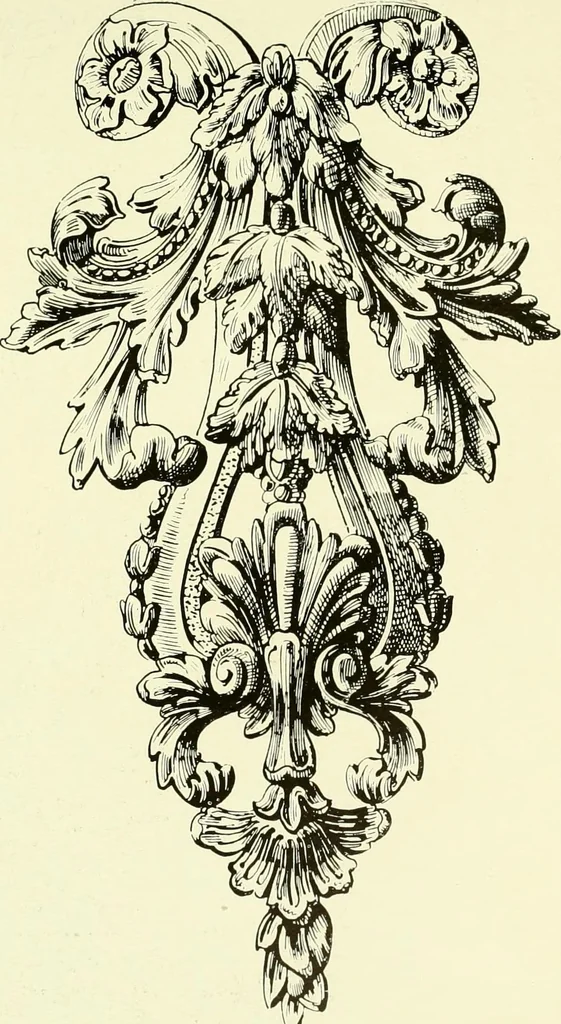 An illustration from An historical guide to French interiors, furniture, decoration, woodwork & allied arts during the last half of the seventeenth century, the whole of the eighteenth century, and the earlier part of the nineteenth, 1903, leaf 251