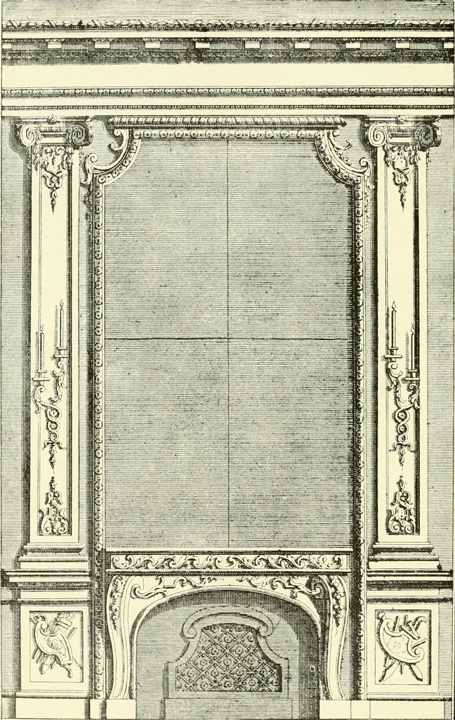 An illustration from An historical guide to French interiors, furniture, decoration, woodwork & allied arts during the last half of the seventeenth century, the whole of the eighteenth century, and the earlier part of the nineteenth, 1903, leaf 253