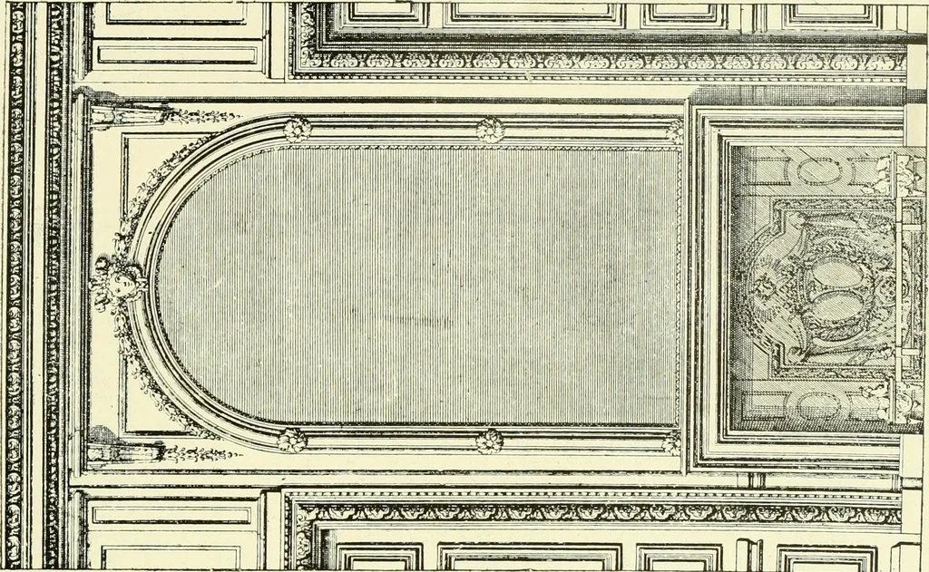 An illustration from An historical guide to French interiors, furniture, decoration, woodwork & allied arts during the last half of the seventeenth century, the whole of the eighteenth century, and the earlier part of the nineteenth, 1903, leaf 254