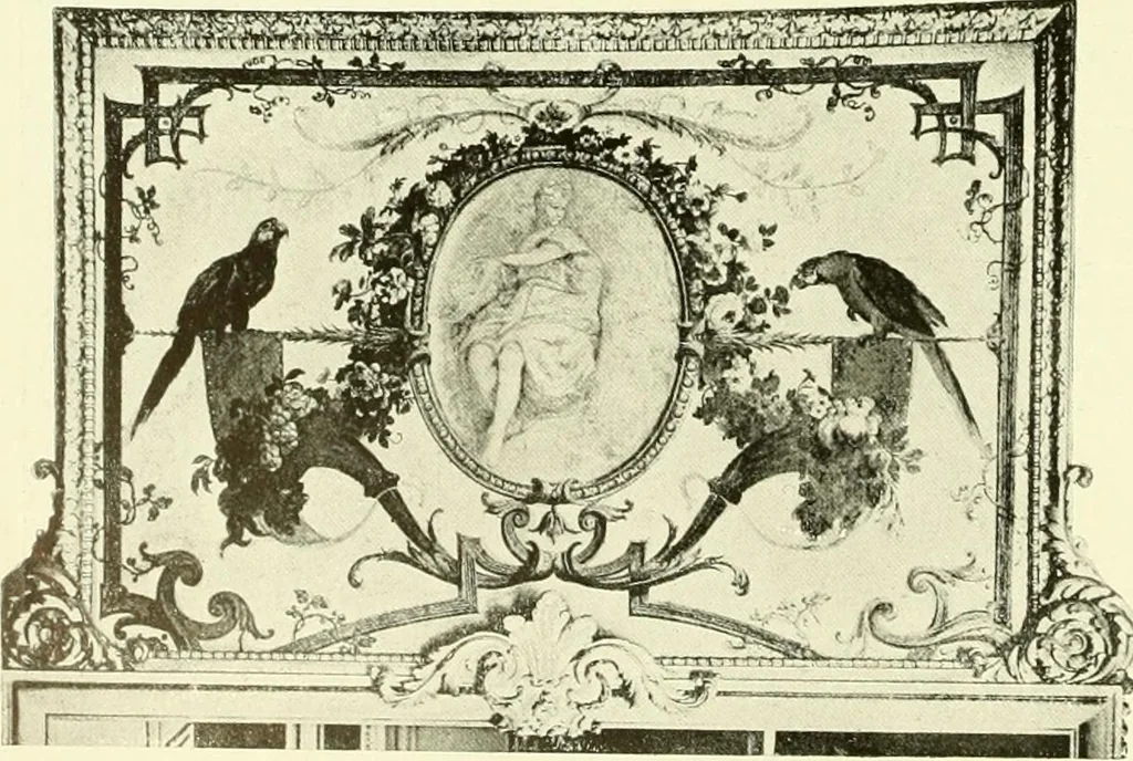 An illustration from An historical guide to French interiors, furniture, decoration, woodwork & allied arts during the last half of the seventeenth century, the whole of the eighteenth century, and the earlier part of the nineteenth, 1903, leaf 255