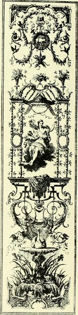 An illustration from An historical guide to French interiors, furniture, decoration, woodwork & allied arts during the last half of the seventeenth century, the whole of the eighteenth century, and the earlier part of the nineteenth, 1903, leaf 255