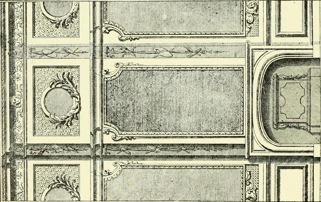 An illustration from An historical guide to French interiors, furniture, decoration, woodwork & allied arts during the last half of the seventeenth century, the whole of the eighteenth century, and the earlier part of the nineteenth, 1903, leaf 257