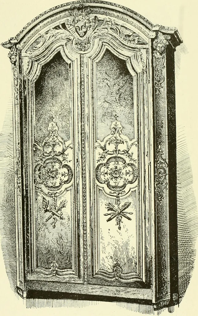 An illustration from An historical guide to French interiors, furniture, decoration, woodwork & allied arts during the last half of the seventeenth century, the whole of the eighteenth century, and the earlier part of the nineteenth, 1903, leaf 258