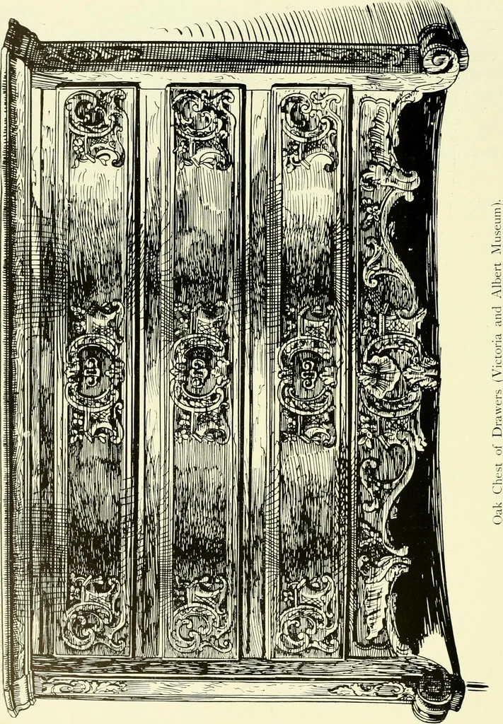 An illustration from An historical guide to French interiors, furniture, decoration, woodwork & allied arts during the last half of the seventeenth century, the whole of the eighteenth century, and the earlier part of the nineteenth, 1903, leaf 259