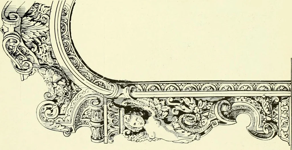 An illustration from An historical guide to French interiors, furniture, decoration, woodwork & allied arts during the last half of the seventeenth century, the whole of the eighteenth century, and the earlier part of the nineteenth, 1903, leaf 26