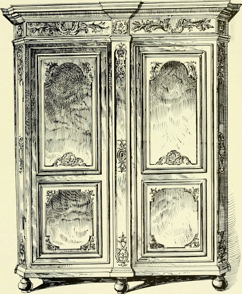 An illustration from An historical guide to French interiors, furniture, decoration, woodwork & allied arts during the last half of the seventeenth century, the whole of the eighteenth century, and the earlier part of the nineteenth, 1903, leaf 260