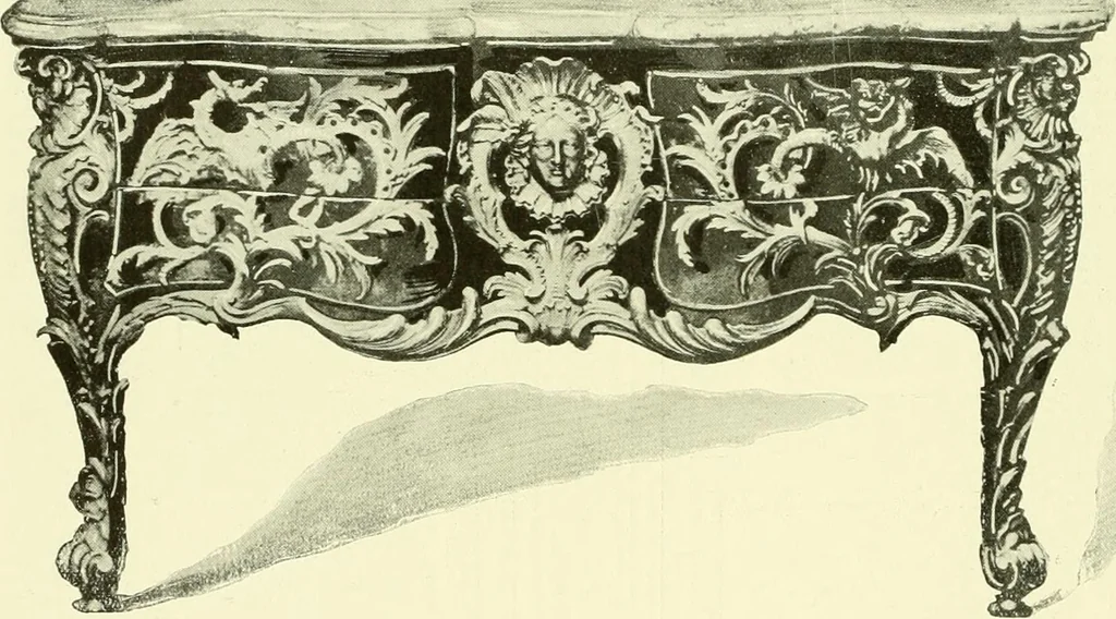 An illustration from An historical guide to French interiors, furniture, decoration, woodwork & allied arts during the last half of the seventeenth century, the whole of the eighteenth century, and the earlier part of the nineteenth, 1903, leaf 261