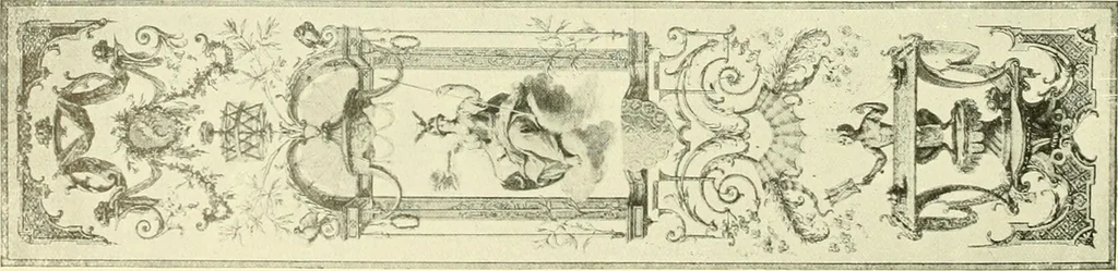 An illustration from An historical guide to French interiors, furniture, decoration, woodwork & allied arts during the last half of the seventeenth century, the whole of the eighteenth century, and the earlier part of the nineteenth, 1903, leaf 261
