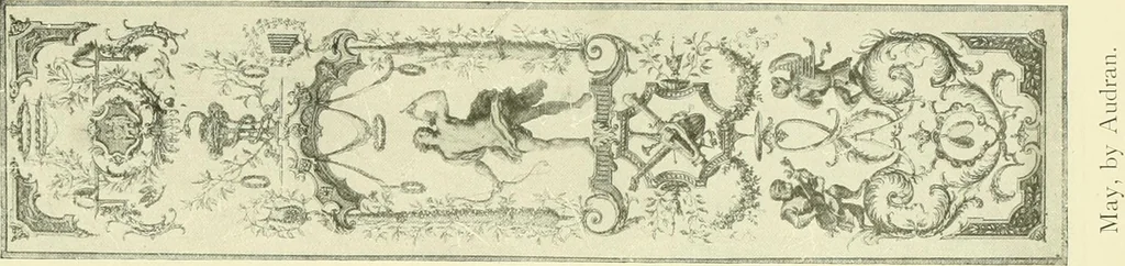 An illustration from An historical guide to French interiors, furniture, decoration, woodwork & allied arts during the last half of the seventeenth century, the whole of the eighteenth century, and the earlier part of the nineteenth, 1903, leaf 262