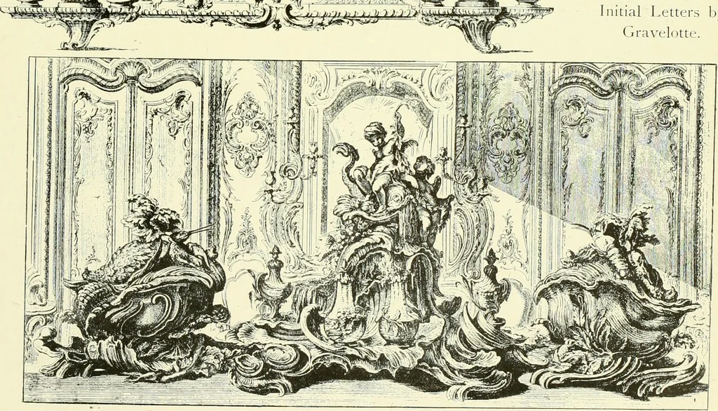An illustration from An historical guide to French interiors, furniture, decoration, woodwork & allied arts during the last half of the seventeenth century, the whole of the eighteenth century, and the earlier part of the nineteenth, 1903, leaf 276