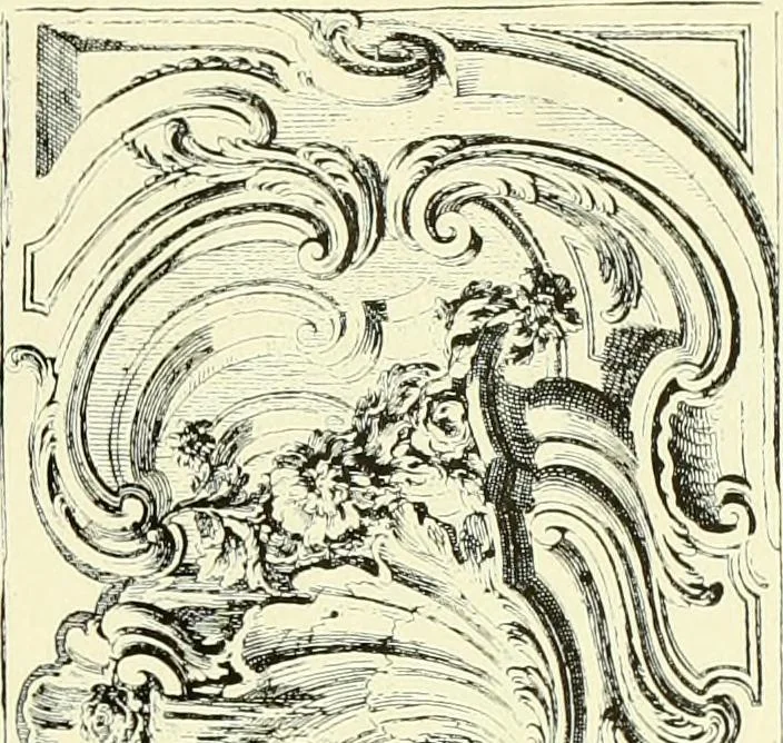 An illustration from An historical guide to French interiors, furniture, decoration, woodwork & allied arts during the last half of the seventeenth century, the whole of the eighteenth century, and the earlier part of the nineteenth, 1903, leaf 278