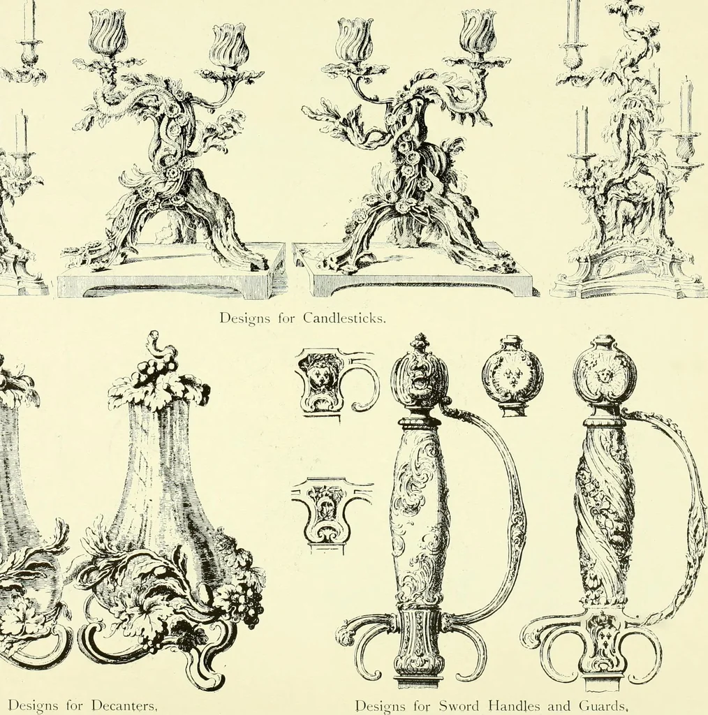 An illustration from An historical guide to French interiors, furniture, decoration, woodwork & allied arts during the last half of the seventeenth century, the whole of the eighteenth century, and the earlier part of the nineteenth, 1903, leaf 280