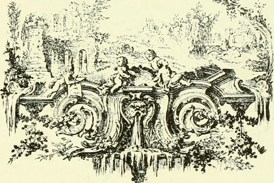 An illustration from An historical guide to French interiors, furniture, decoration, woodwork & allied arts during the last half of the seventeenth century, the whole of the eighteenth century, and the earlier part of the nineteenth, 1903, leaf 282