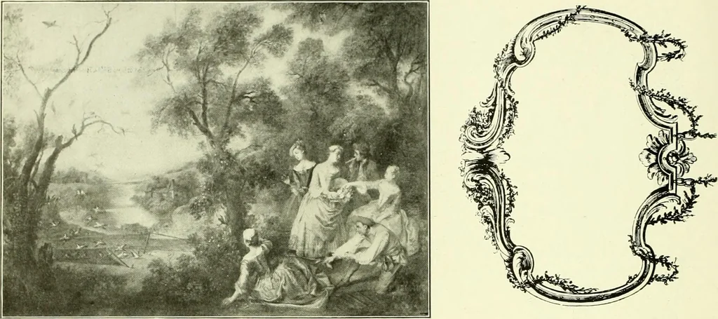 An illustration from An historical guide to French interiors, furniture, decoration, woodwork & allied arts during the last half of the seventeenth century, the whole of the eighteenth century, and the earlier part of the nineteenth, 1903, leaf 285