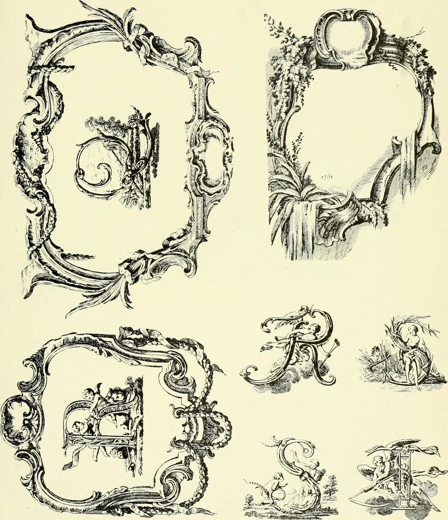 An illustration from An historical guide to French interiors, furniture, decoration, woodwork & allied arts during the last half of the seventeenth century, the whole of the eighteenth century, and the earlier part of the nineteenth, 1903, leaf 290