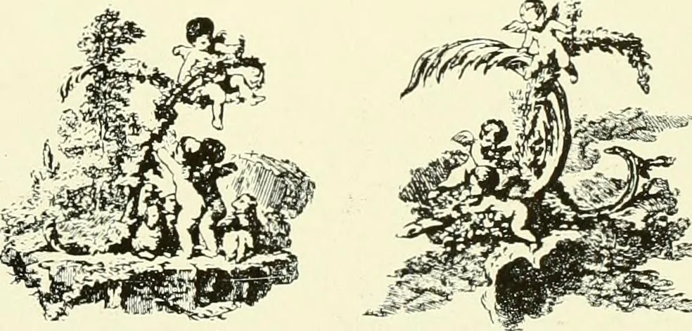 An illustration from An historical guide to French interiors, furniture, decoration, woodwork & allied arts during the last half of the seventeenth century, the whole of the eighteenth century, and the earlier part of the nineteenth, 1903, leaf 292