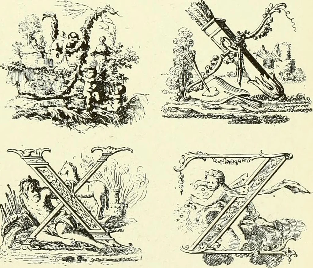 An illustration from An historical guide to French interiors, furniture, decoration, woodwork & allied arts during the last half of the seventeenth century, the whole of the eighteenth century, and the earlier part of the nineteenth, 1903, leaf 294