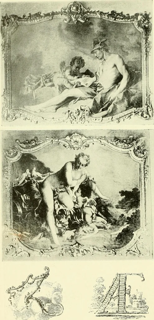 An illustration from An historical guide to French interiors, furniture, decoration, woodwork & allied arts during the last half of the seventeenth century, the whole of the eighteenth century, and the earlier part of the nineteenth, 1903, leaf 297