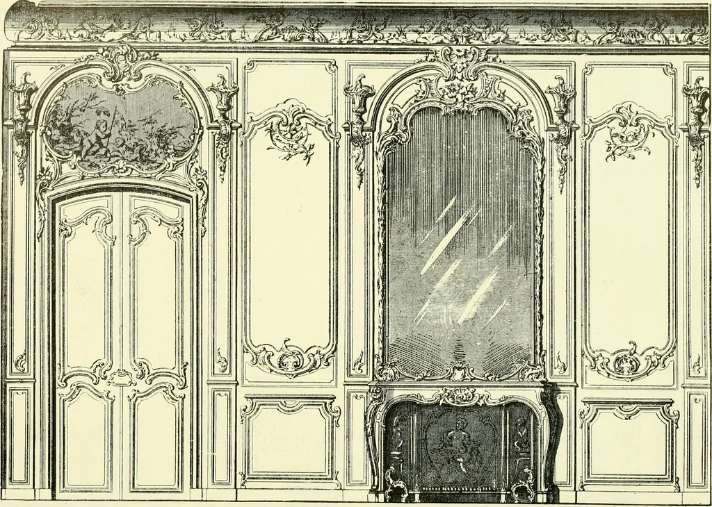 An illustration from An historical guide to French interiors, furniture, decoration, woodwork & allied arts during the last half of the seventeenth century, the whole of the eighteenth century, and the earlier part of the nineteenth, 1903, leaf 305
