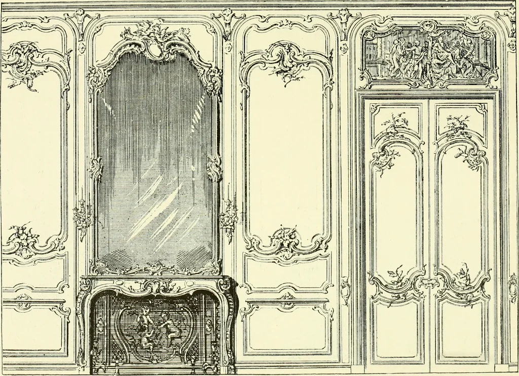 An illustration from An historical guide to French interiors, furniture, decoration, woodwork & allied arts during the last half of the seventeenth century, the whole of the eighteenth century, and the earlier part of the nineteenth, 1903, leaf 306