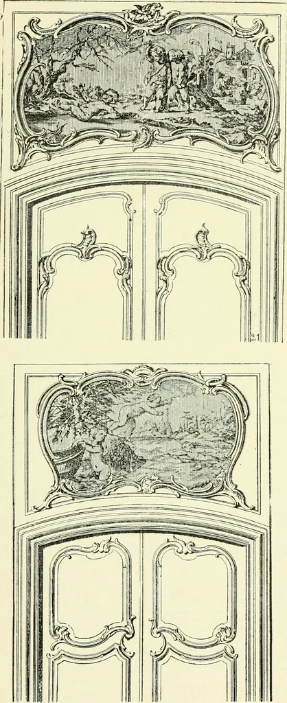 An illustration from An historical guide to French interiors, furniture, decoration, woodwork & allied arts during the last half of the seventeenth century, the whole of the eighteenth century, and the earlier part of the nineteenth, 1903, leaf 308