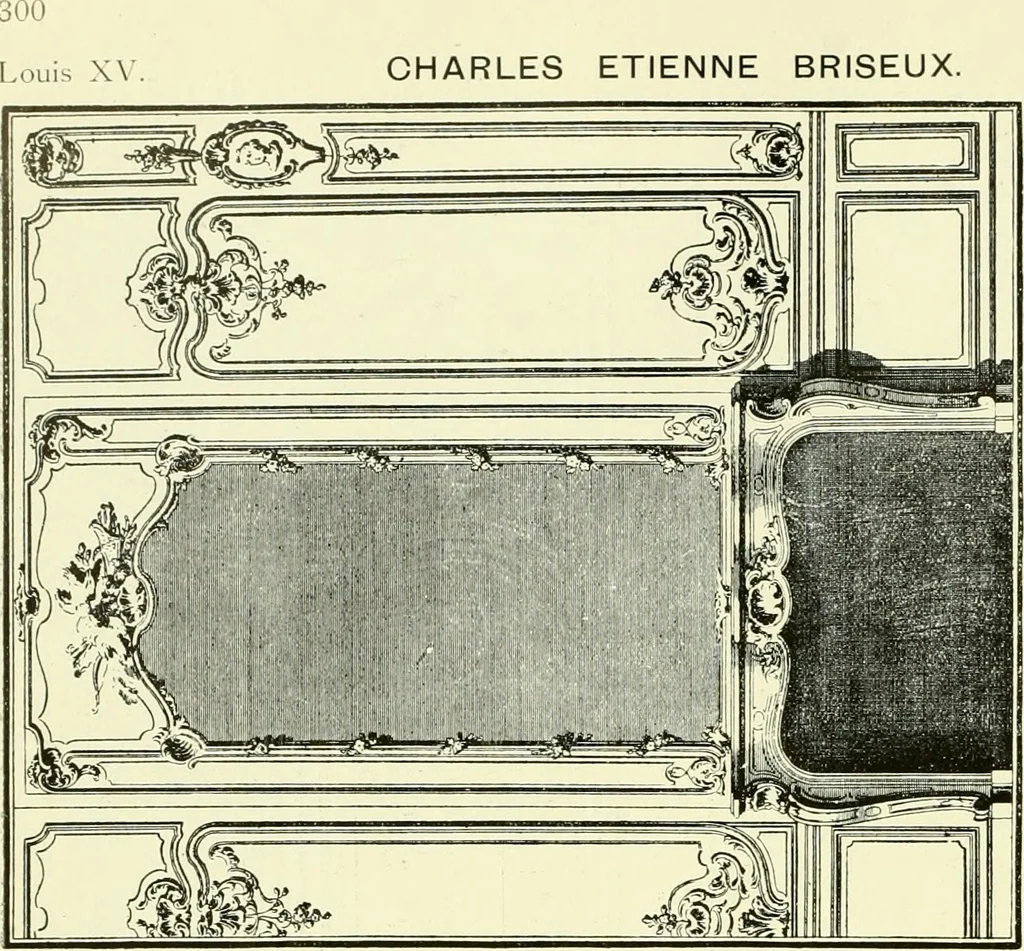 An illustration from An historical guide to French interiors, furniture, decoration, woodwork & allied arts during the last half of the seventeenth century, the whole of the eighteenth century, and the earlier part of the nineteenth, 1903, leaf 309