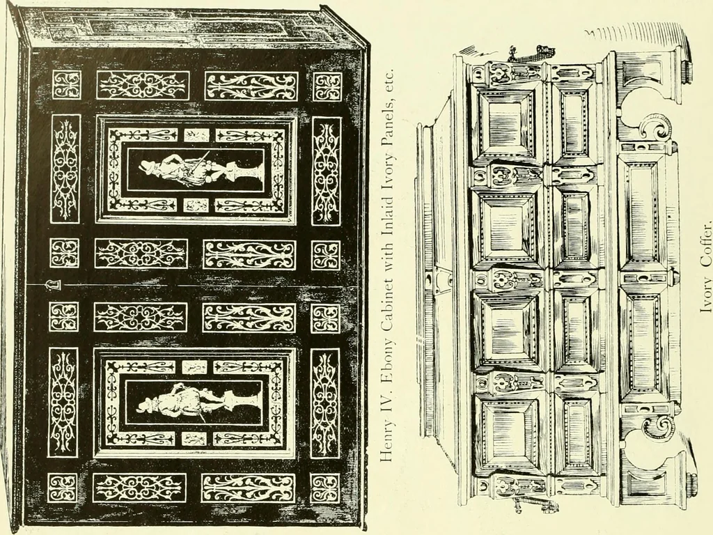An illustration from An historical guide to French interiors, furniture, decoration, woodwork & allied arts during the last half of the seventeenth century, the whole of the eighteenth century, and the earlier part of the nineteenth, 1903, leaf 31