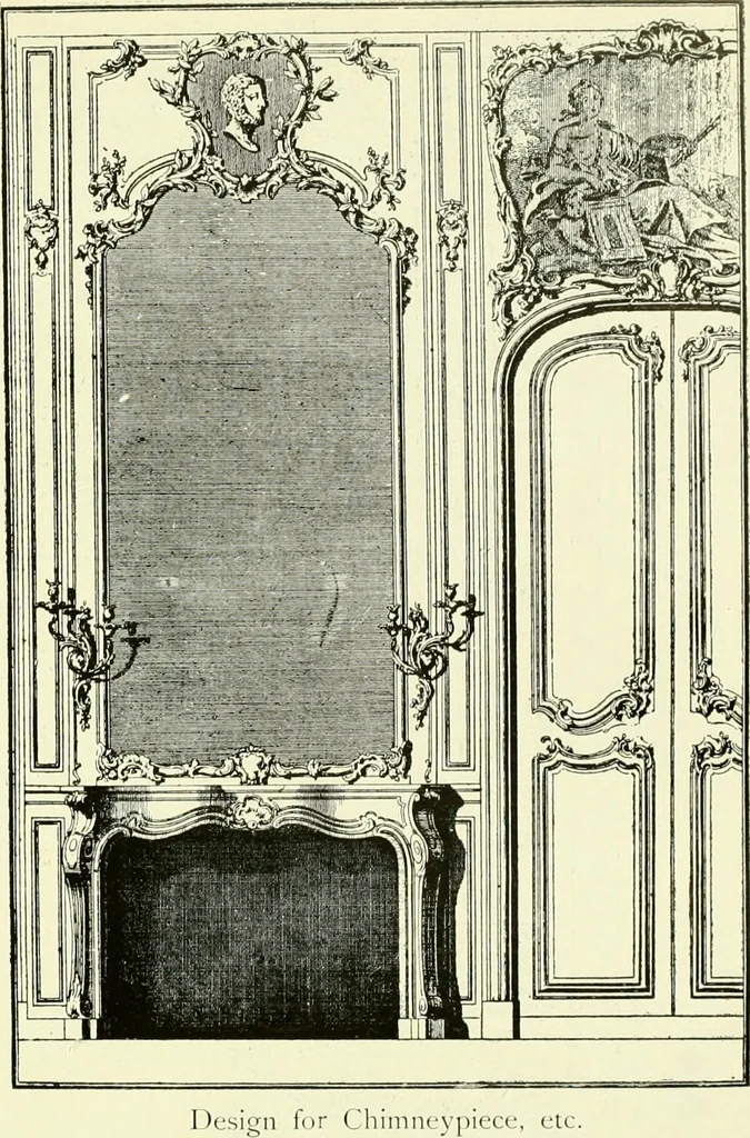 An illustration from An historical guide to French interiors, furniture, decoration, woodwork & allied arts during the last half of the seventeenth century, the whole of the eighteenth century, and the earlier part of the nineteenth, 1903, leaf 311