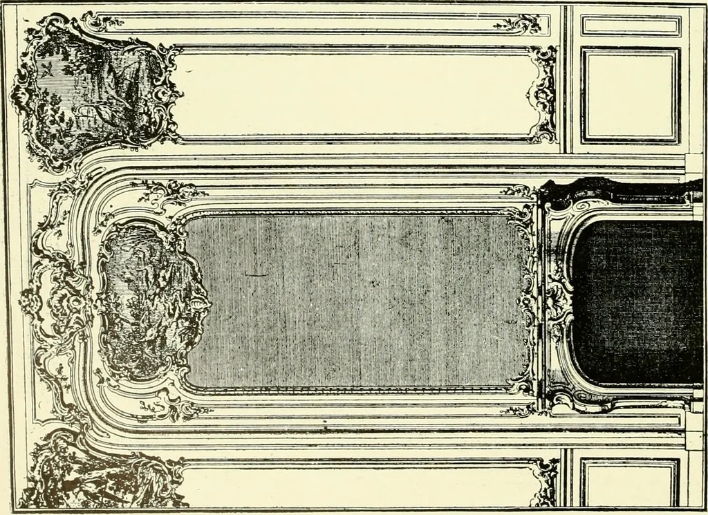 An illustration from An historical guide to French interiors, furniture, decoration, woodwork & allied arts during the last half of the seventeenth century, the whole of the eighteenth century, and the earlier part of the nineteenth, 1903, leaf 311