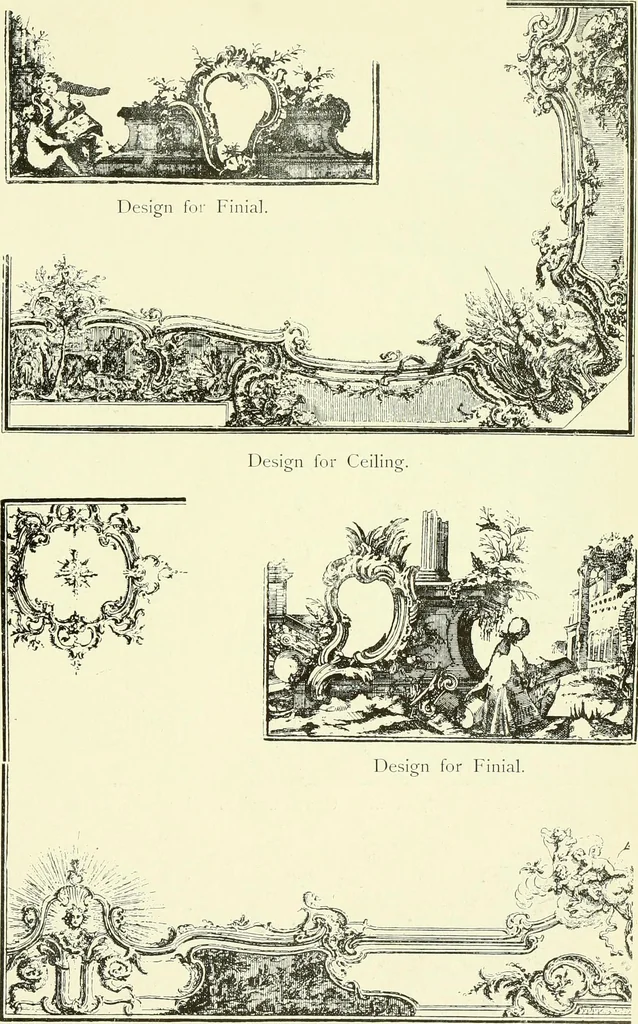 An illustration from An historical guide to French interiors, furniture, decoration, woodwork & allied arts during the last half of the seventeenth century, the whole of the eighteenth century, and the earlier part of the nineteenth, 1903, leaf 316