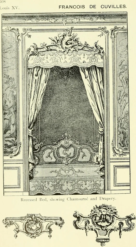 An illustration from An historical guide to French interiors, furniture, decoration, woodwork & allied arts during the last half of the seventeenth century, the whole of the eighteenth century, and the earlier part of the nineteenth, 1903, leaf 317