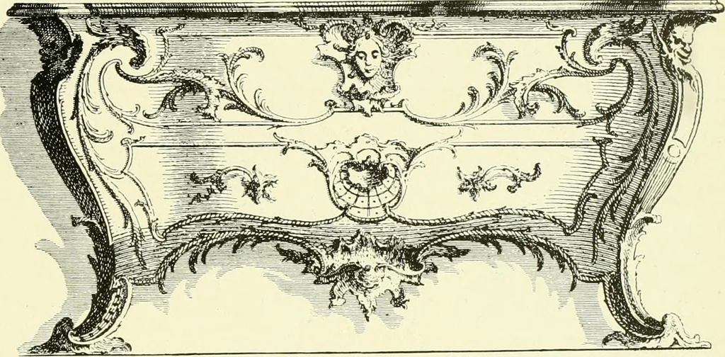 An illustration from An historical guide to French interiors, furniture, decoration, woodwork & allied arts during the last half of the seventeenth century, the whole of the eighteenth century, and the earlier part of the nineteenth, 1903, leaf 318