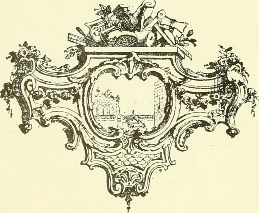 An illustration from An historical guide to French interiors, furniture, decoration, woodwork & allied arts during the last half of the seventeenth century, the whole of the eighteenth century, and the earlier part of the nineteenth, 1903, leaf 319
