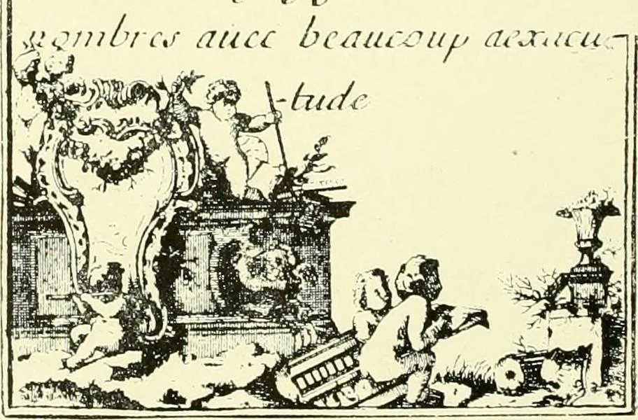An illustration from An historical guide to French interiors, furniture, decoration, woodwork & allied arts during the last half of the seventeenth century, the whole of the eighteenth century, and the earlier part of the nineteenth, 1903, leaf 319