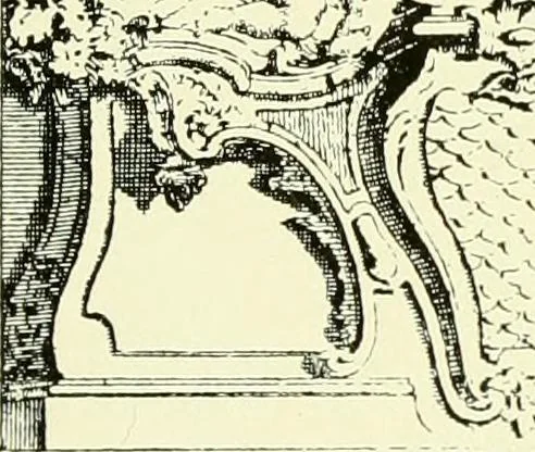An illustration from An historical guide to French interiors, furniture, decoration, woodwork & allied arts during the last half of the seventeenth century, the whole of the eighteenth century, and the earlier part of the nineteenth, 1903, leaf 322