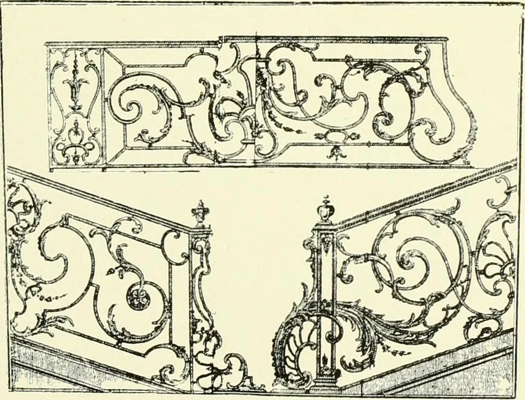 An illustration from An historical guide to French interiors, furniture, decoration, woodwork & allied arts during the last half of the seventeenth century, the whole of the eighteenth century, and the earlier part of the nineteenth, 1903, leaf 322