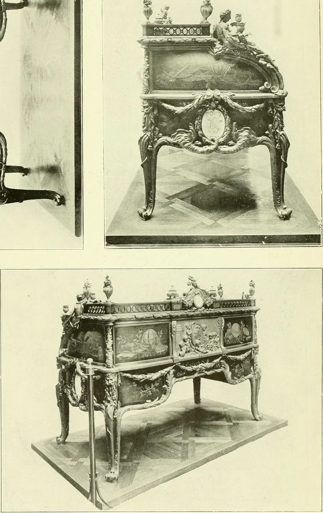 An illustration from An historical guide to French interiors, furniture, decoration, woodwork & allied arts during the last half of the seventeenth century, the whole of the eighteenth century, and the earlier part of the nineteenth, 1903, leaf 328