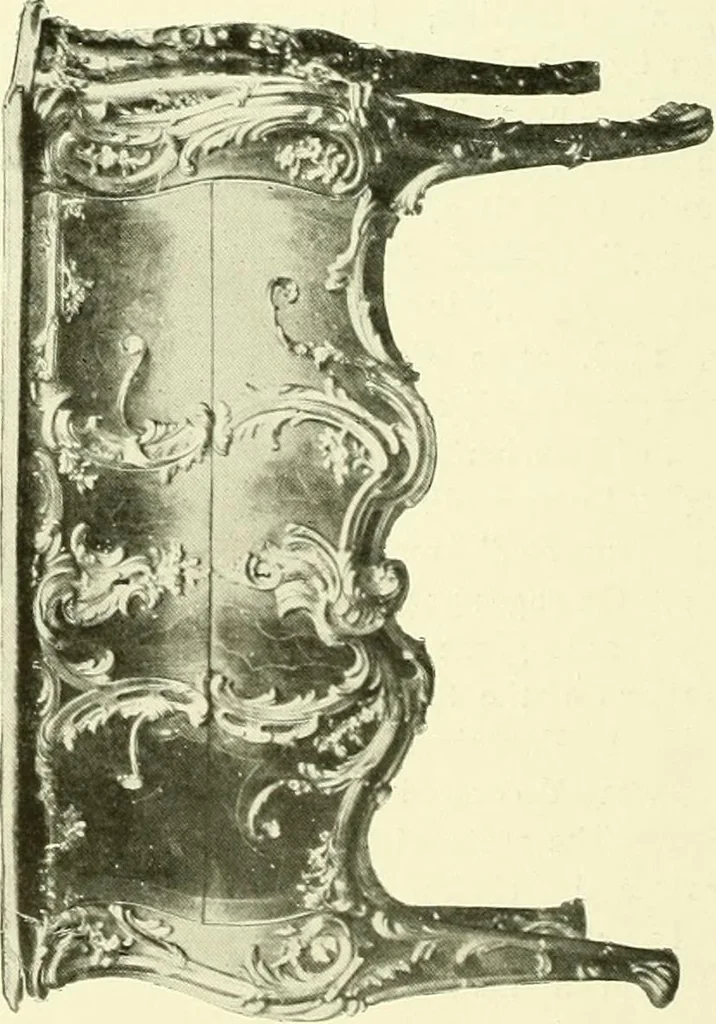 An illustration from An historical guide to French interiors, furniture, decoration, woodwork & allied arts during the last half of the seventeenth century, the whole of the eighteenth century, and the earlier part of the nineteenth, 1903, leaf 329