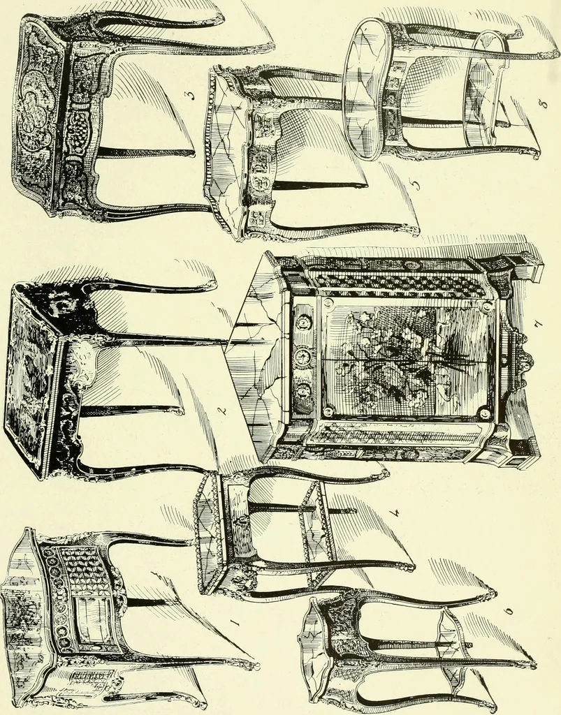 An illustration from An historical guide to French interiors, furniture, decoration, woodwork & allied arts during the last half of the seventeenth century, the whole of the eighteenth century, and the earlier part of the nineteenth, 1903, leaf 332